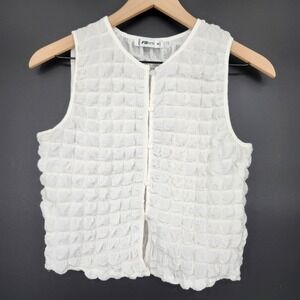 FB Sister‎ Womens Bubble Top Size M White Sleeveless Rave Festival Eclectic